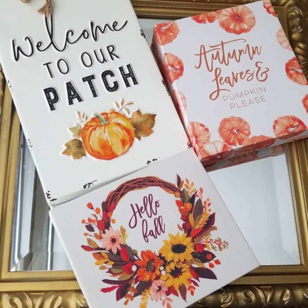 ❗Fall Metal and Canvas Rustic Pumpkin Wall Decor Bundle❗